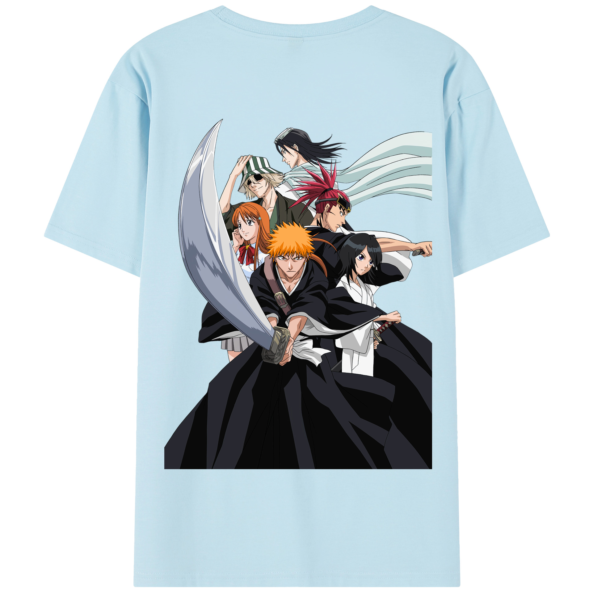 （画像用） ブリーチ 黒崎一護（くろさき いちご）BLEACH Kurosaki Ichigo 綿100％半袖Tシャツ（背面プリント）